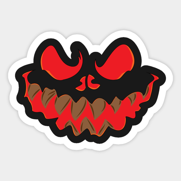 Halloween Scary Pumpkin Face Sticker by ThreadsMonkey